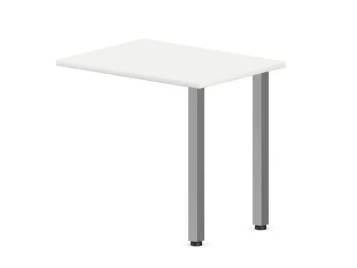 aanbouwtafel,i.h.v.,HxBxD 720-840x800x600mm,2voeten verchroomd,Bl-wit