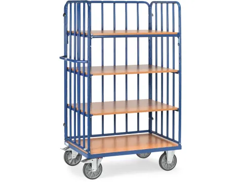 Etagewagens 4 Etages Hout 8312-1 600kg Laadvlak 1000x700mm Ral5007