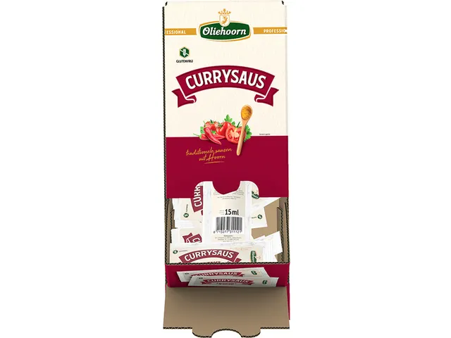 Oliehoorn Curry doos van 150 zakjes à 15 ml