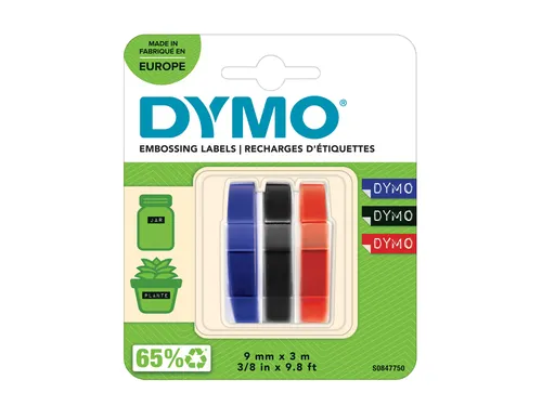 Labeltape Dymo rol 9mmx3M glossy vinyl assorti S0847750