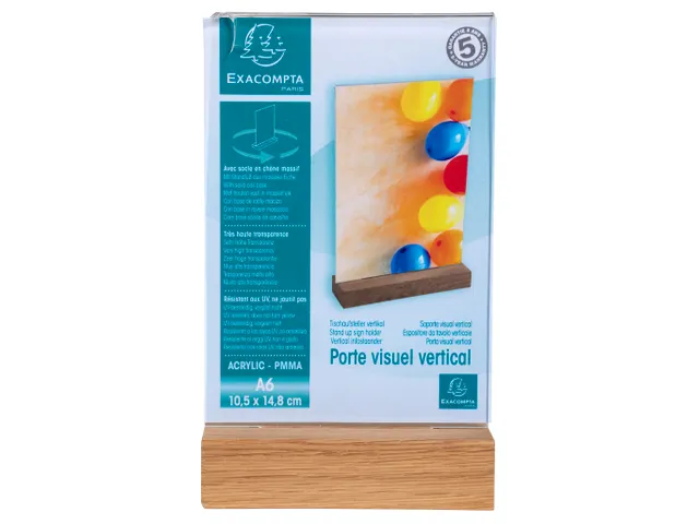 Folderhouder A6 vert icaal houten voet