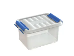 Boîte de rangement Q-line 0,4 L bleu transparent - 11,8 x 7,7 x 6,2 c