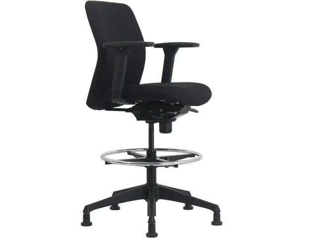 Loketstoel Stof Zwart met Doppen