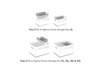 Sigma Home tray maat S lichtgrijs - buitenmaten 24,4x16,1x4,4cm - 3