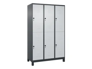 dubbeldekse locker,HxBxD 1950x1200x500mm,3x2vak.,vak B 400mm - 1