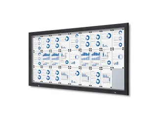 Vitrinekast mededelingenbord Outdoor 27xA4 met gasveer Antraciet - 1