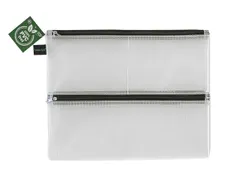 Trousse Foldersys A4 EVA transp sans PVC 4 comp fermeture éclair noir