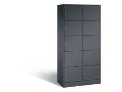 lockerkast,HxBxD 1950x900x480mm,2x5vakken,romp RAL7021,front RAL7021