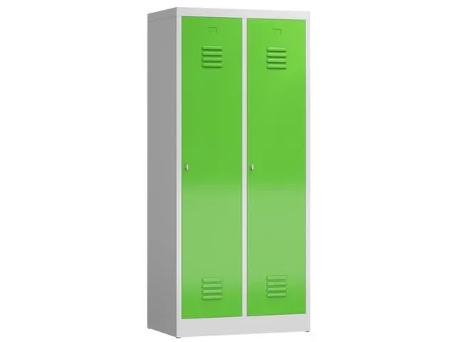 garderobekast 1800x800x500mm 2vak klink sokkel romp RAL7035 RAL6018