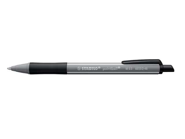 Stylo bille STABILO pointball Colorful Medium noir blister 2 pièces