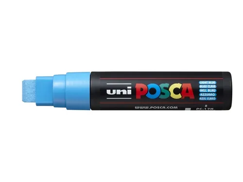 Verfstift Posca PC17K Extra Brede punt 15mm rechthoek lichtblauw