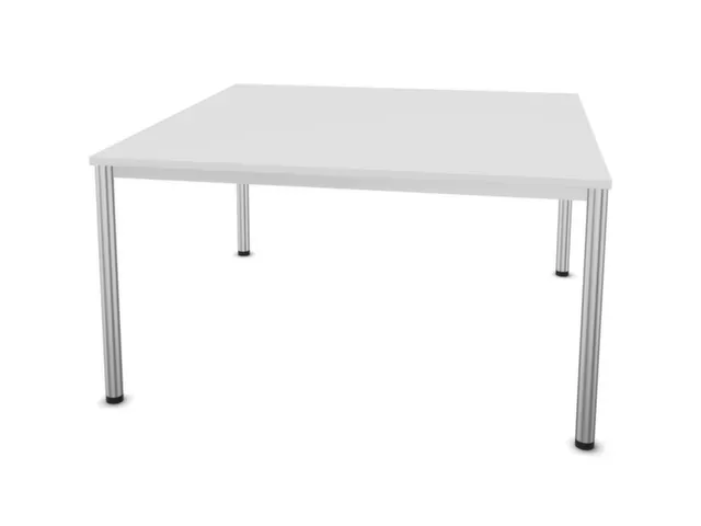 vergadertafel HxBxD 74x140x140cm vierkant Bl-wit Alu