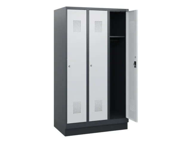 schoollocker,HxBxD 1630x900x500mm,3vak,vak B 300mm,cil.-slot,sokkel
