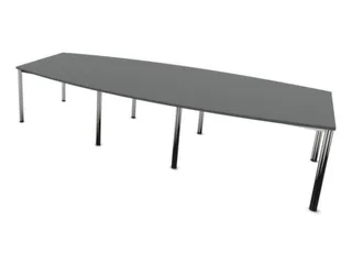 vergadertafel,HxBxD 740x3200x1400mm,vatvormig,MS-donkergrijs - 1