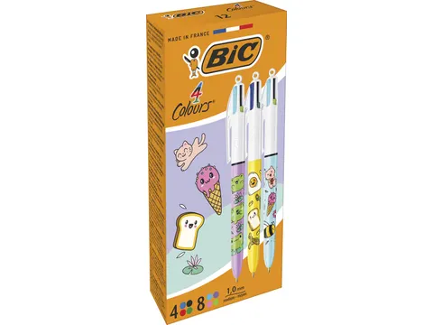 4-kleurenbalpen Kawai doos van 12 stuks assorti