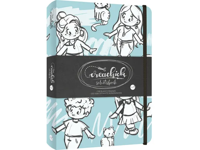 Schetsboek CreaChick Chibi Blue 108 pagina's 200 gram