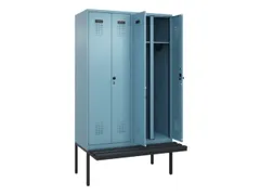 locker met bank,voor scheiding van kleding,HxBxD 2120x1200x815mm,4vak