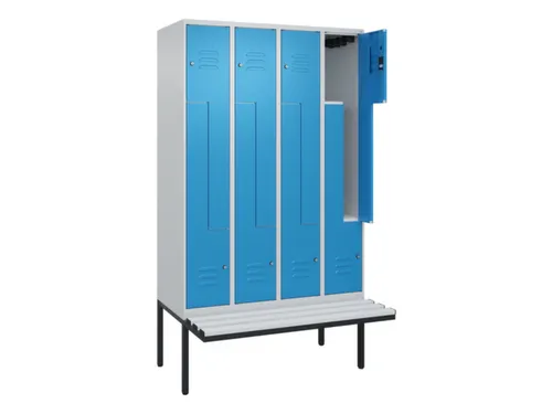 Z-garderobekast,HxBxD 2120x1200x815mm,8vak,vak B 300mm,cil.-slot