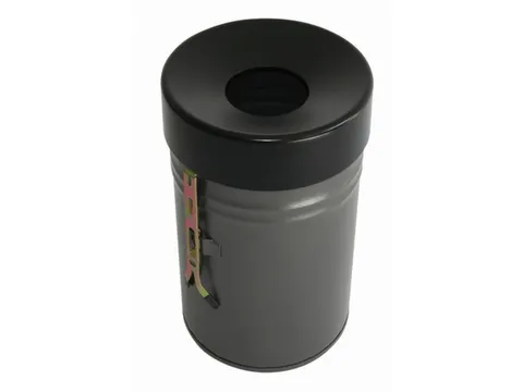 afvalbak,vlamdovend,16l,HxØ 340x245mm,wandmontage,kop zwart
