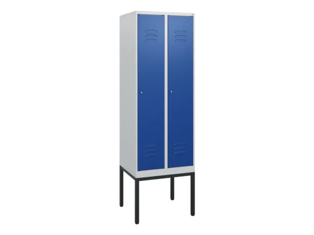 locker,HxBxD 1950x600x500mm,2vak,vak B 300mm,cil.-slot,voetonderstel