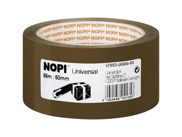 Nopi UNIVERSAL Verpakkingstape 66mx50mm Bruin