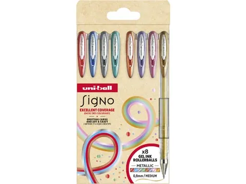 Signo Metallic roller assorti, etui van 8 stuks