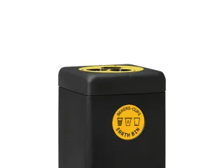 Afvalbak met bekerinzet 60 liter EarthBin Geel Zwart - 2
