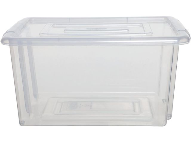 Stack & Store Mini opbergdoos 5 liter zonder deksel, transparant | OpbergboxWinkel.nl