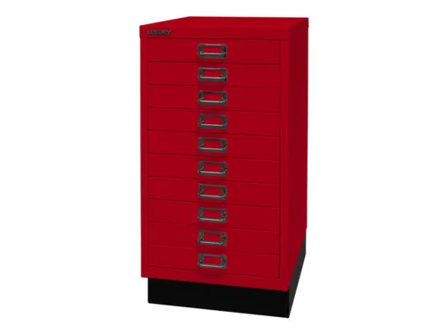 kantoor-ladekast HxBxD 670x349x432mm 10 laden romp kardinaalrood staal