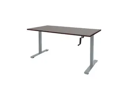 Slinger Bureau Zit-sta Aluminium Poot 160x80cm Blad Logan Eiken
