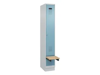 locker met bank,HxBxD 1950x300x815mm,1vak,vak B 300mm,cilinderslot - 2