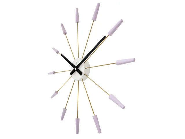 Wandklok NeXtime Plug Inn 58cm lavendel RVS