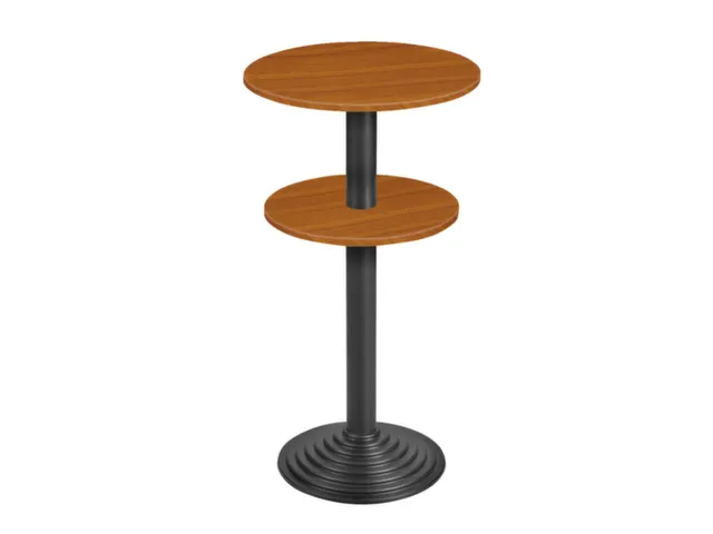 statafel,HxØ 1100x600mm,rond,schotelvoet zwart,blad kersenboom,2e bla