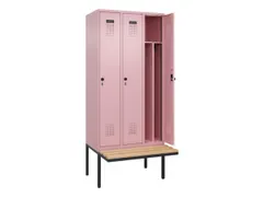 locker met bank,voor scheiding van kleding,HxBxD 2120x900x815mm,3vak