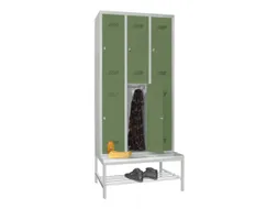 banklocker,dubbeldeks,HxBxD 2150x900x800mm,RAL7035,front RAL6011
