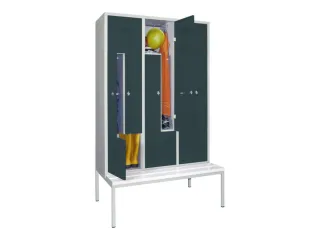 Z-garderobekast,HxBxD 2100x1200x800mm,RAL7035,front RAL7016 - 2
