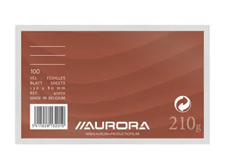 Systeemkaart Aurora 130x80mm lijn met rode koplijn 210gr wit 100 vel - 2