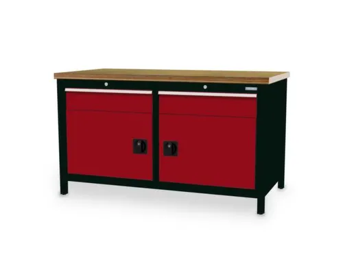 werkbank,HxBxD 860x1500x750mm,onderstel RAL9005,fronten RAL3003