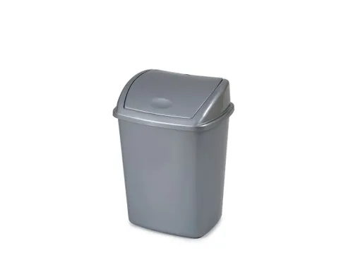 Afvalbak met Swing deksel 15 liter grijs