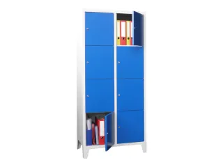 lockerkast,HxBxD 1850x800x500mm,2x4vakken,RAL7035,front RAL5010 - 2