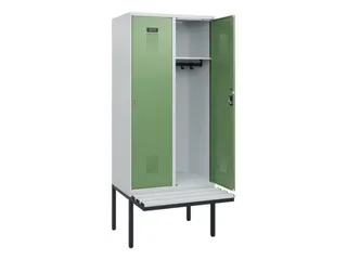 locker met bank,HxBxD 1950x800x815mm,2vak,vak B 400mm,cilinderslot - 1