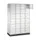 lockerkast,RAL 7035,HxBxD 1950x1220x500mm,4x6vakken,cil.-slot,sokkel
