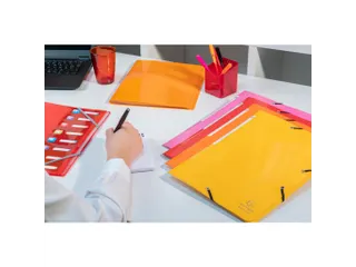 Elastomap 3 kleppen IDERAMA Maxi Capacity A4 Roze karton - 2