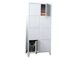 lockerkast,RAL 7035,HxBxD 1850x800x500mm,2x4vakken,vak B 400mm