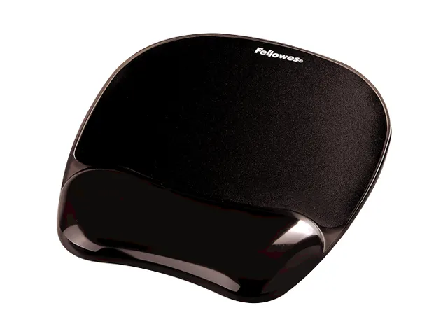 Muismat met polssteun Fellowes Crystals gel transparant zwart