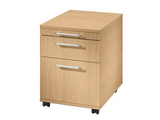 Mobiel Ladenblok 590x430x560mm Pennenlade 1lade 1hangmappenlade Beuken - 1