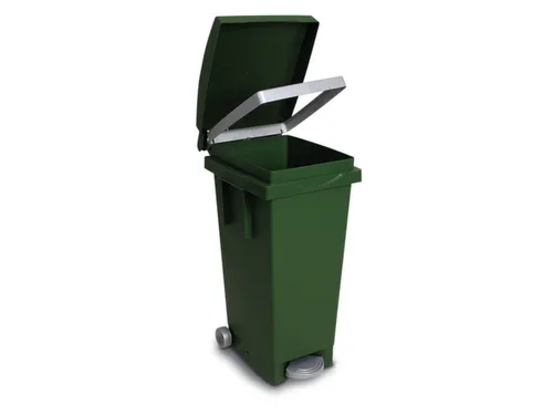 Pedaalemmers Kunststof 80 Liter 790x370x510mm Verrijdbaar Groen