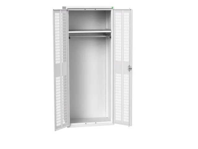 Lockerkast 2000x800x550mm 1 vak, dubbele ventilatiedeur, RAL7035