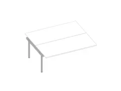 aanbouwtafel,v. benchtafel m. 4-voet,HxBxD 730x1800x1600mm,blad wit
