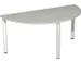 vergadertafel HxBxD 72x160x80cm halfrond Lichtgrijs 3voeten Alu